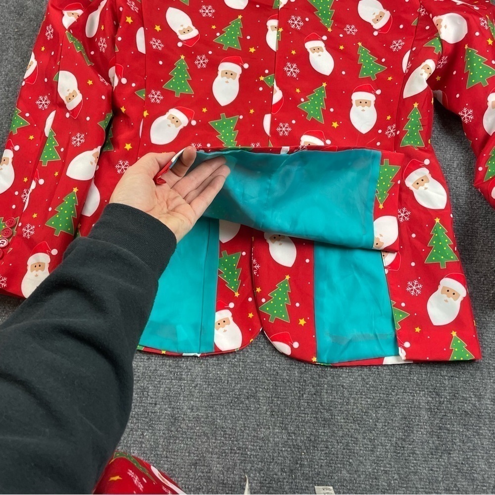 SUITMEISTER Christmas Santa Holiday Suit Pants & Jacket size: Medium -38/40 - Picture 6 of 13